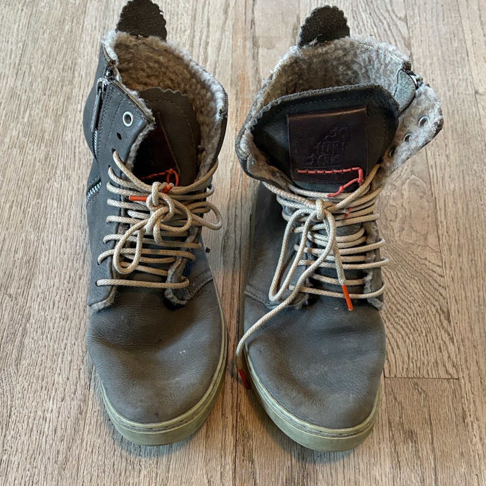 Brown Leather Satorisan shoes with Green Sole